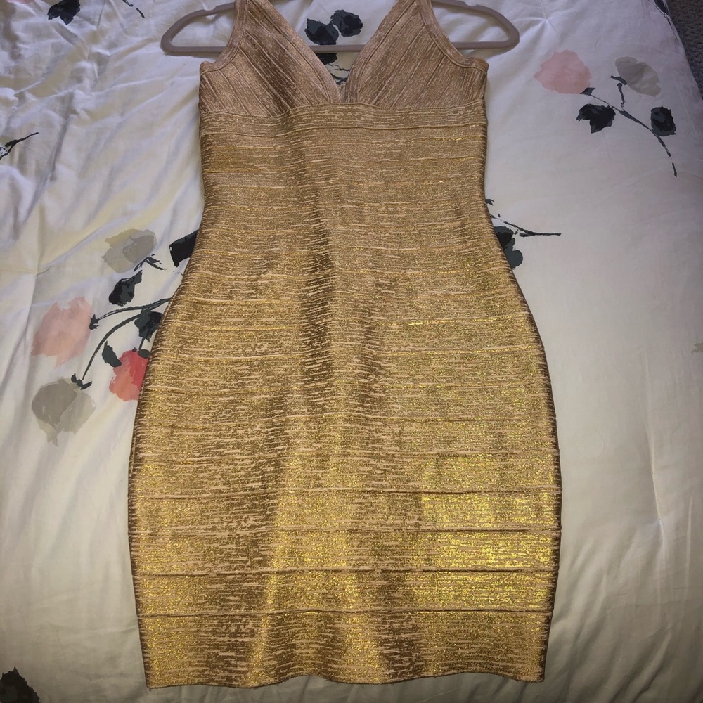 Gold Bandage Dress